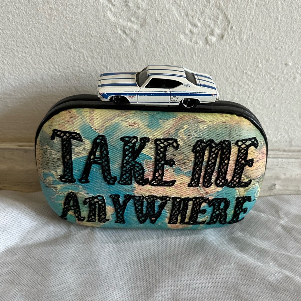 Sarah’s bag map evening clutch